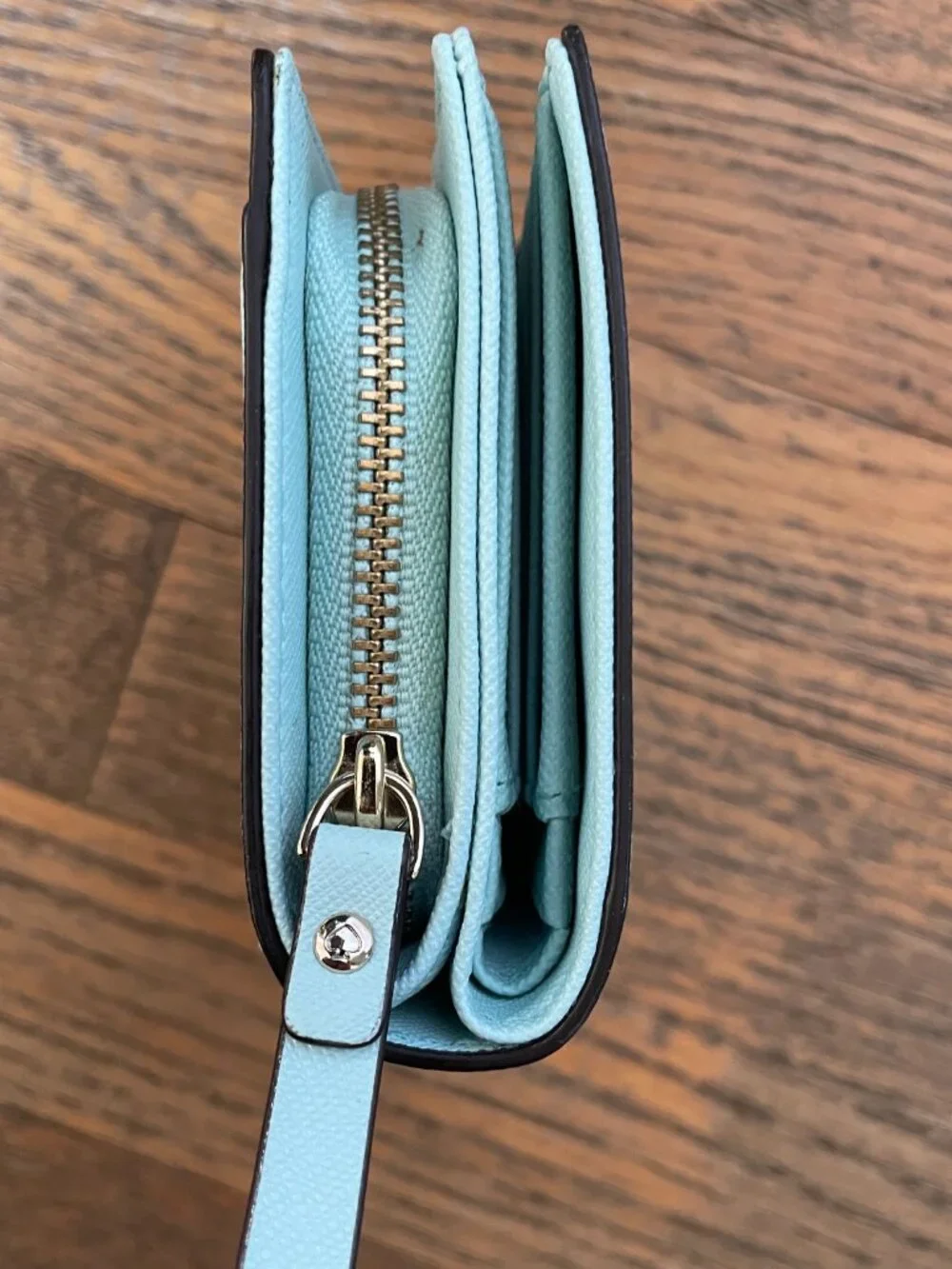 Kate Spade New York Cara Newberry Lane Blue Small Leather Fold Wallet